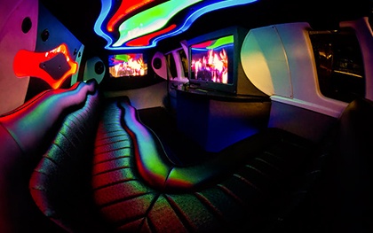 Limousine Pittsburgh with colorful LED lights