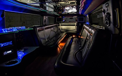 Stretch Limo bus service interior for a special occsion