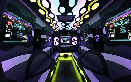 Limo bus with LED lighting