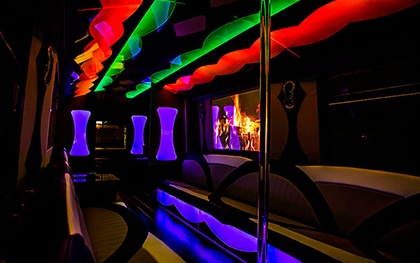 Party bus with stereo system