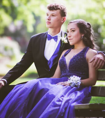 Prom dance in a party bus rental 